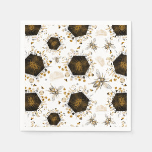 Gold and Black Honey Bee Napkin