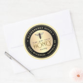 Gold and Black Honey Label with Vintage Queen Bee (Envelope)