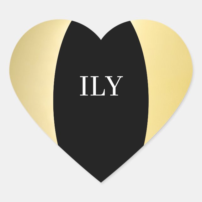 Gold and Black ILY  Sticker (Front)