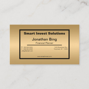 Gold and Black Investment Financial Planner Business Card
