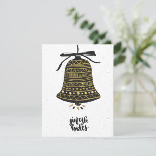 Gold and Black Jingle Bells Holiday Card
