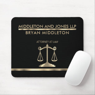 Gold and Black Law Firm Designs Mouse Mat