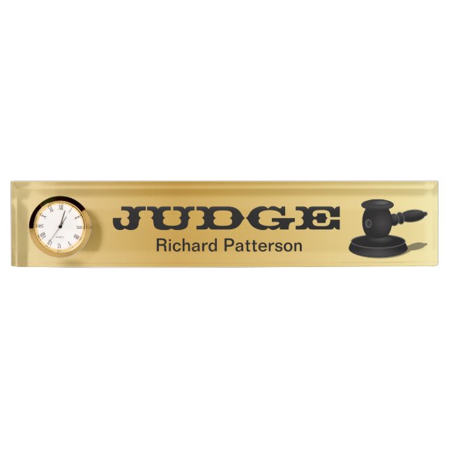 Gold and Black Law | Judge | Lawyer Nameplate (Front)