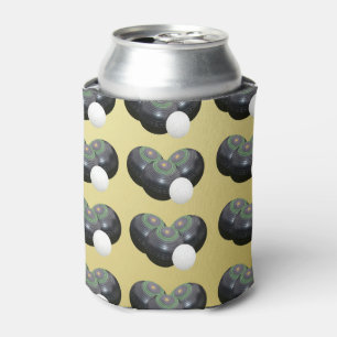 Gold And Black Lawn Bowls Pattern, Can Cooler