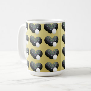 Gold And Black Lawn Bowls Pattern,  Coffee Mug