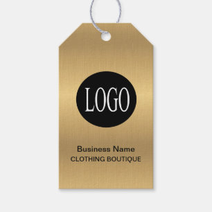 Gold and Black Logo with Bar Code Price Tags 