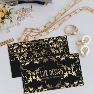Gold and Black Luxury Vintage Baroque Classic Business Card