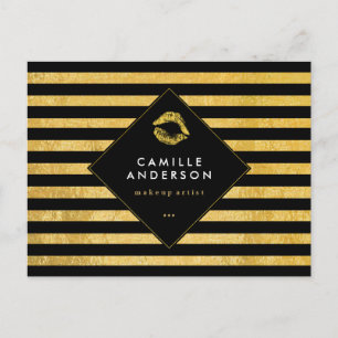 Gold and Black Makeup Artistry Comp Card