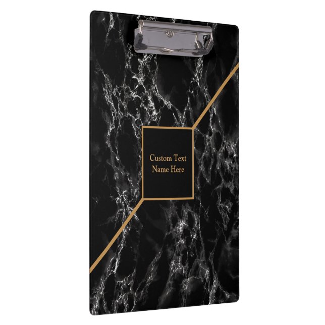 Gold and Black Marble Clipboard - Custom Text (Right)