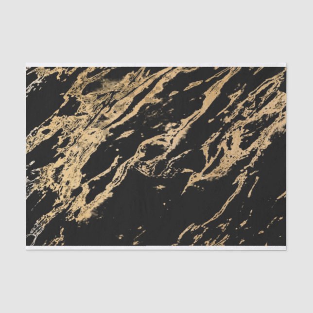 Gold and Black Marble Tissue Paper (Front)