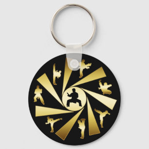 GOLD AND BLACK MARTIAL ARTS KEY RING