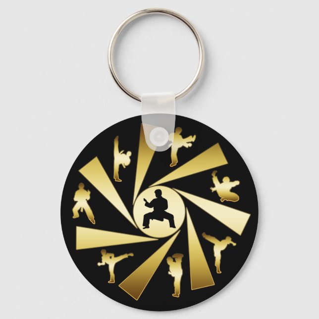 GOLD AND BLACK MARTIAL ARTS KEY RING (Front)