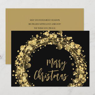 Gold and Black Merry Christmas Card