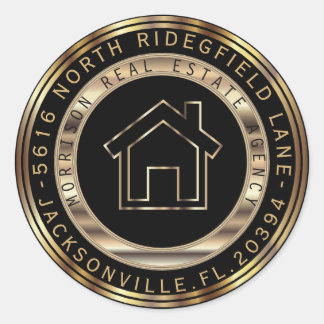 Gold and Black Metal Realtor Return Labels