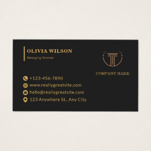 Gold and Black Modern Corporate Business Card