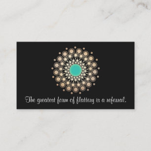 Gold and Black Ornate Lotus Mandala Referral Card