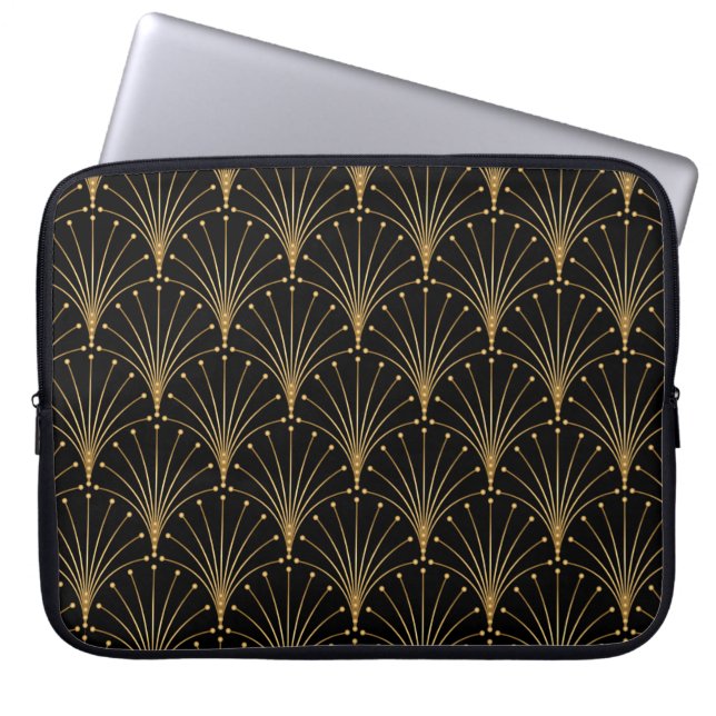 Gold and black pattern. Luxury background Laptop Sleeve (Front)