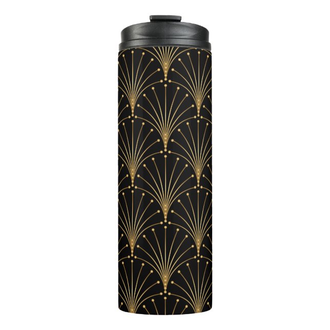 Gold and black pattern. Luxury background Thermal Tumbler (Front)