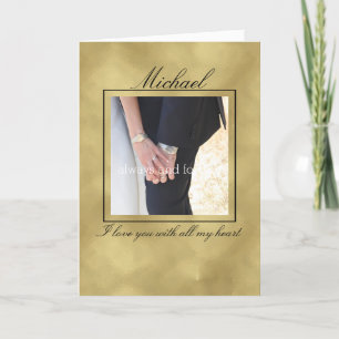 Gold and Black Personalised Photo Love Card