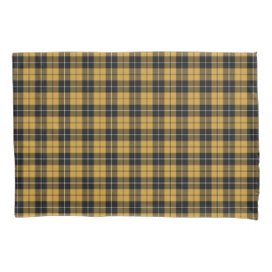 Gold and Black Plaid Pattern Pillowcase