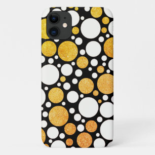 Gold and Black Polka Dots iPhone 11 Case
