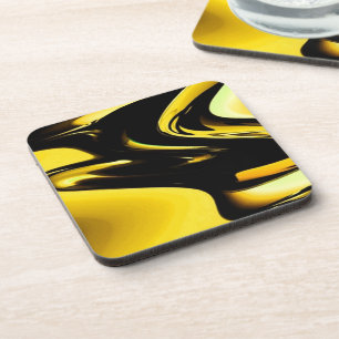 Gold And Black Pop Art Coaster