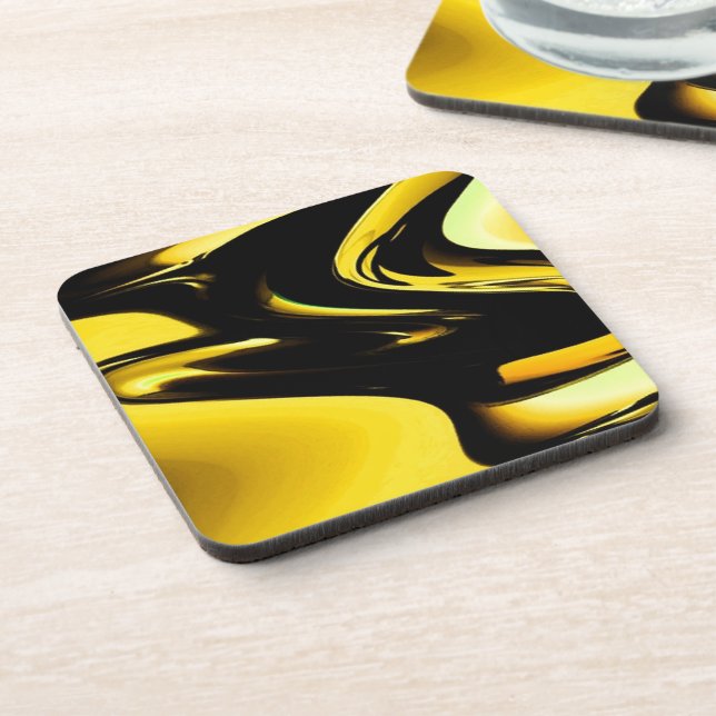 Gold And Black Pop Art Coaster (Left Side)