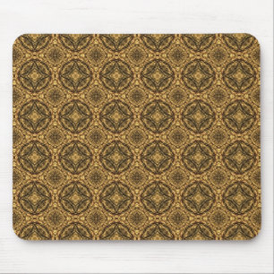 Gold and Black Repeating Pattern Mouse Pad
