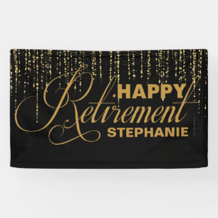 Gold and Black Retirement Party Banner