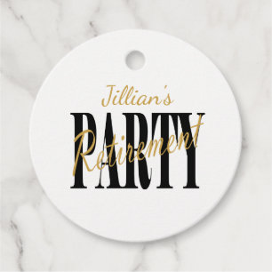 Gold and Black Retirement Party Favour Tags