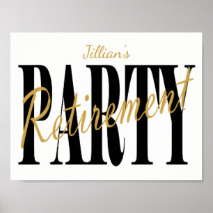 Gold and Black Retirement Party Poster