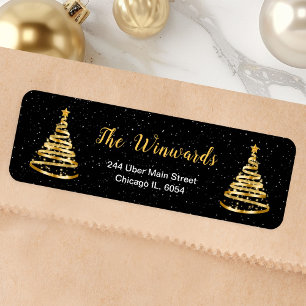 Gold and Black Ribbon Christmas Tree