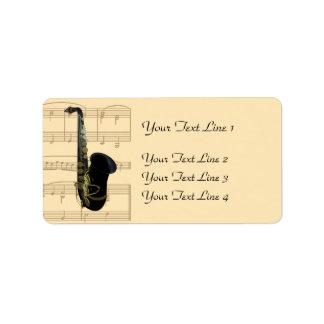 Gold and Black Saxophone Sheet Music Labels