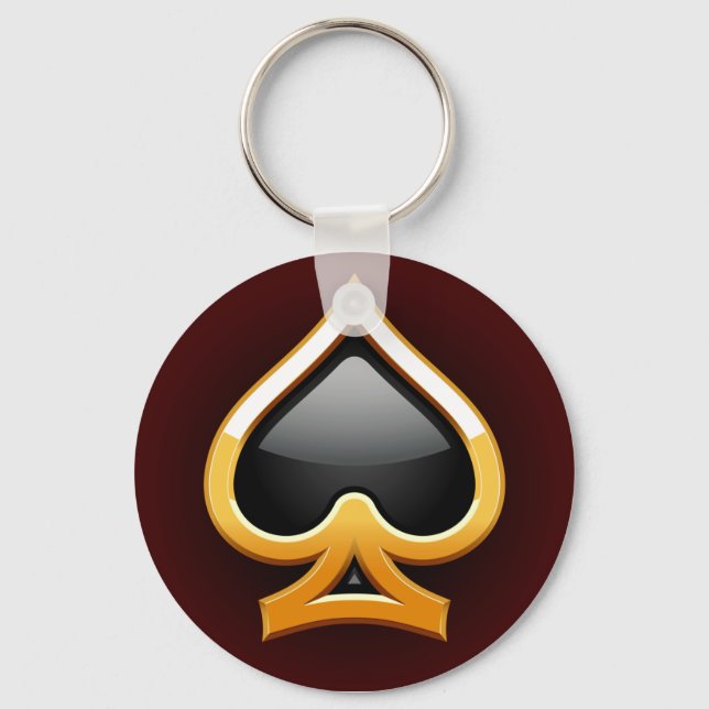GOLD AND BLACK SPADE KEY RING (Front)
