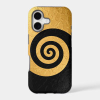 Gold and Black Spiral Pattern Steel Metallic