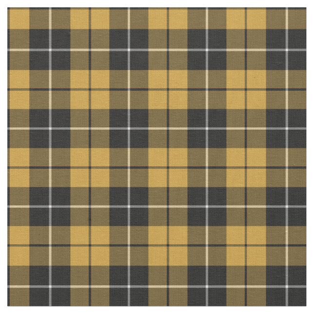 Gold and Black Sporty Plaid Fabric (Close Up)
