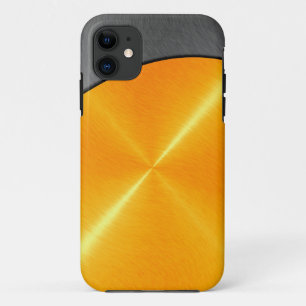 Gold and Black Stainless Steel Metal 2 iPhone 11 Case