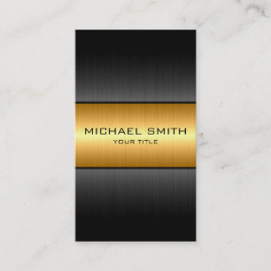 Gold and Black Stainless Steel Metal Business Card