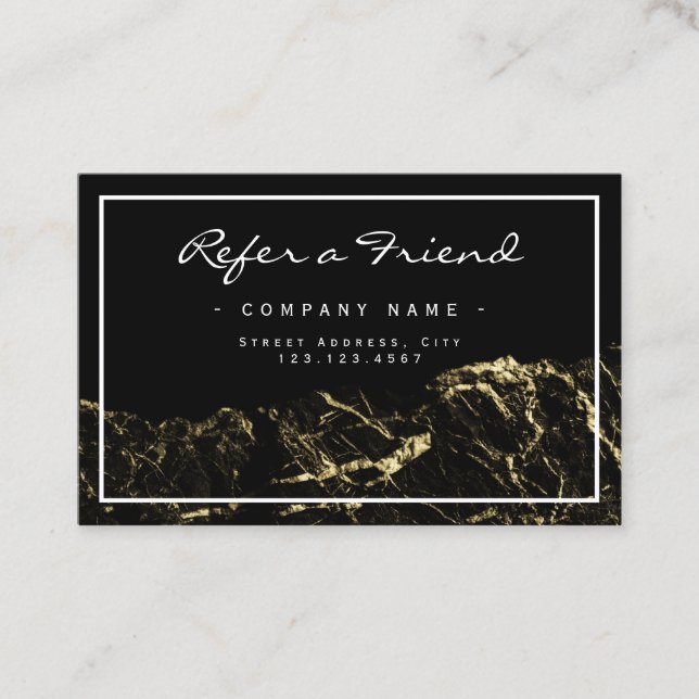Gold and black stone  business card (Front)