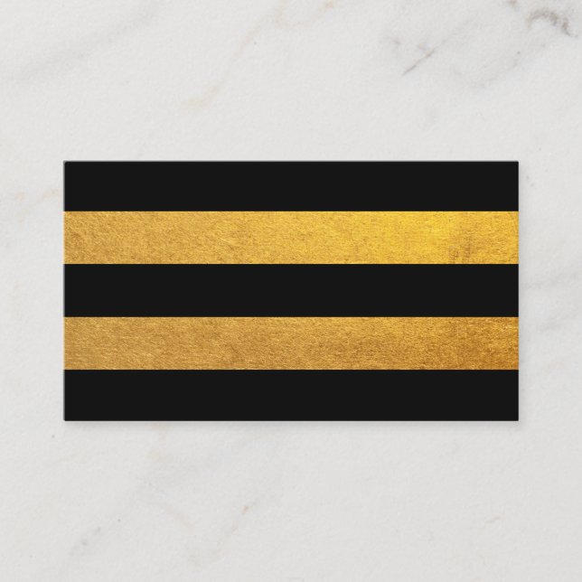 Gold and Black Stripe Business Card (Front)