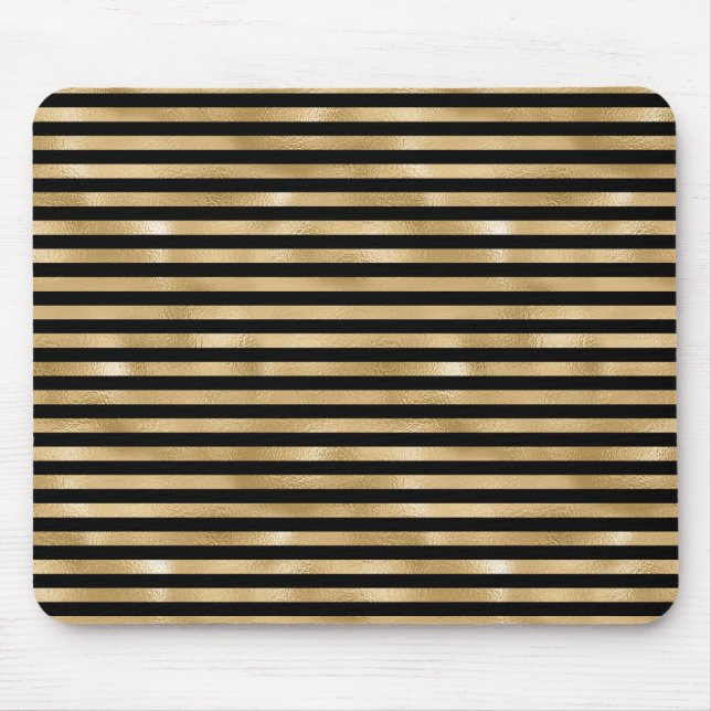 Gold and Black Striped Mouse Pad (Front)