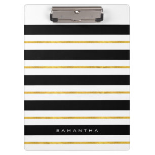Gold and Black Stripes Clipboard