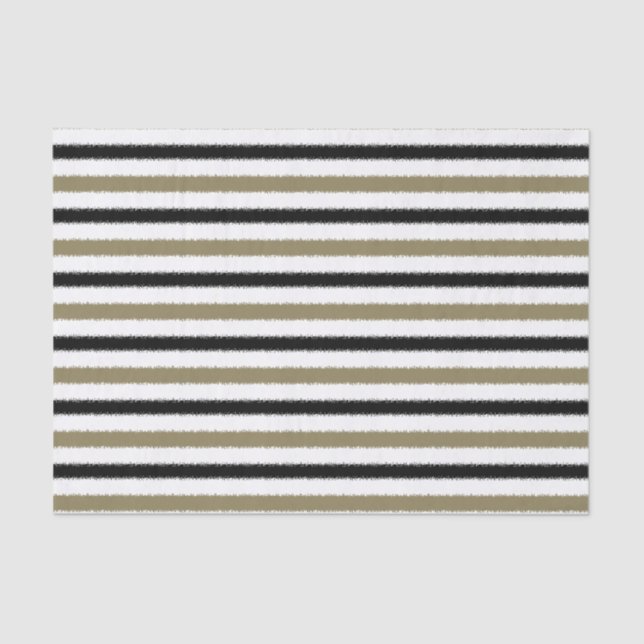 Gold and Black Stripes Tissue Paper (Front)