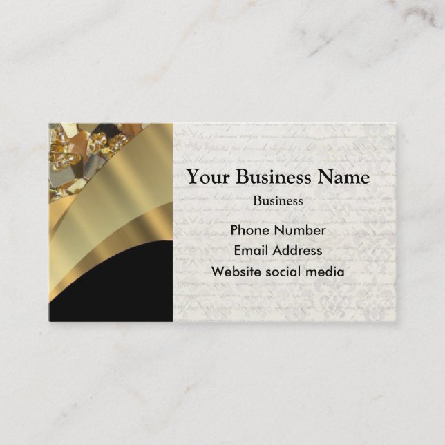 Gold and black swirl pattern appointment card (Front)