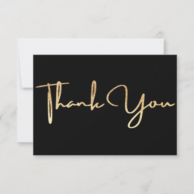 Gold and Black Thank You Card (Front)