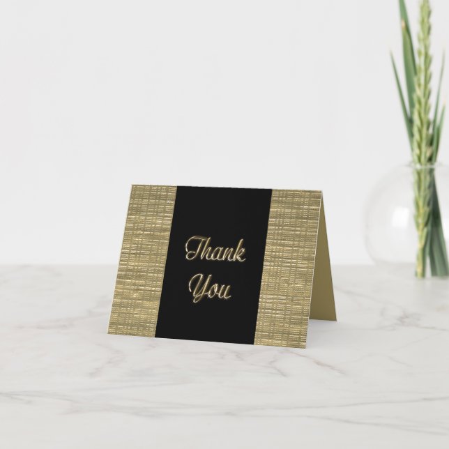Gold and Black Thank You Card (Front)