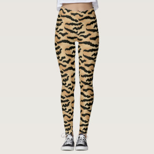 Gold and Black Tiger Print Animal Skin Leggings