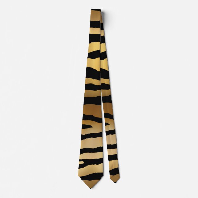Gold and Black Tiger Print Tie (Front)