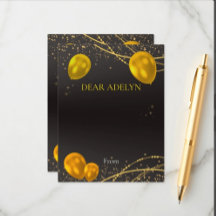 "Gold and Black Time Capsule Advice Card