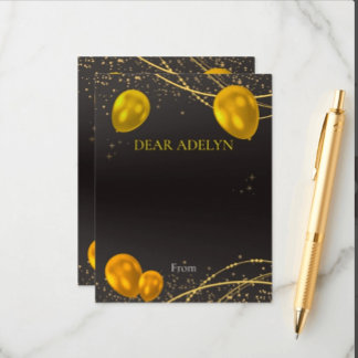 "Gold and Black Time Capsule Advice Card